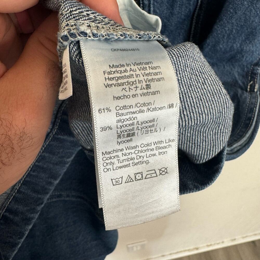 Madewell Dress WMNS 00 Blue Puff Sleeve Zip Front A-Line Mini Y2K Denim Revival - Picture 5 of 7
